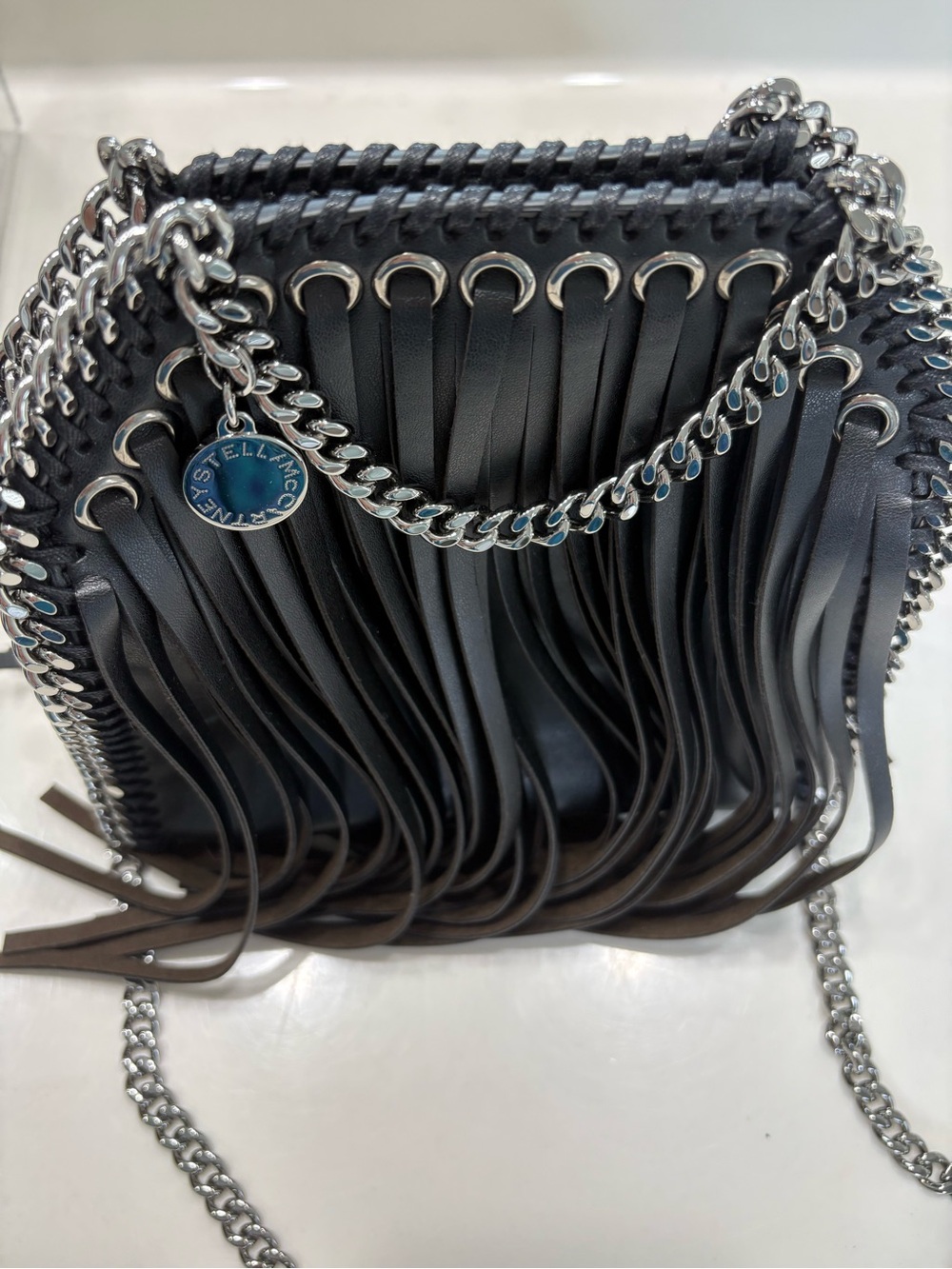 Stella McCartney Tiny Black Fringe Falabella Crossbody Bag - Picture 3 of 11